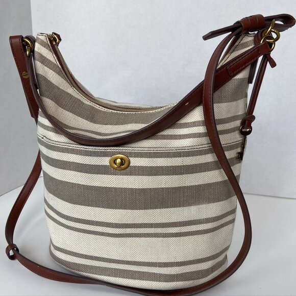 Fossil Canvas Crossbody Bucket bag - Picture 10 of 11